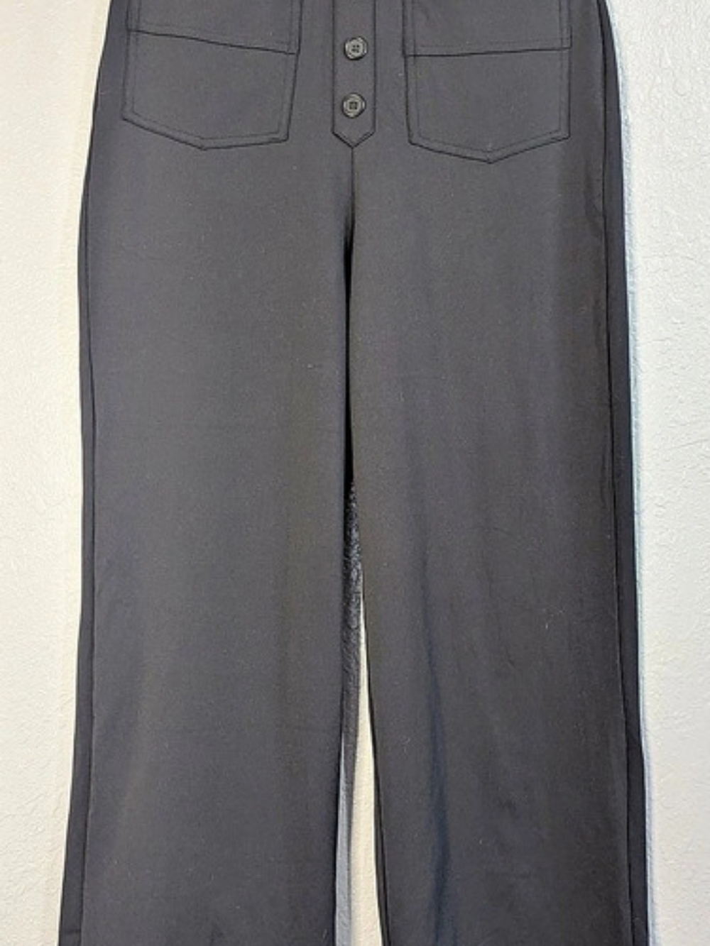 Halara DayStretch High Waisted Pockets Straight Leg Casual Pants Black Wide Leg